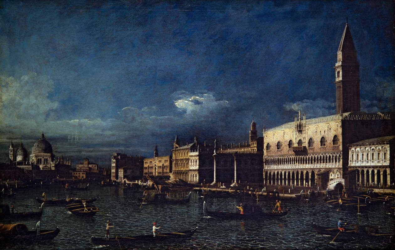 Two Venetian Views, Grand Canal and Molo Looking West by Bernardo Bellotto