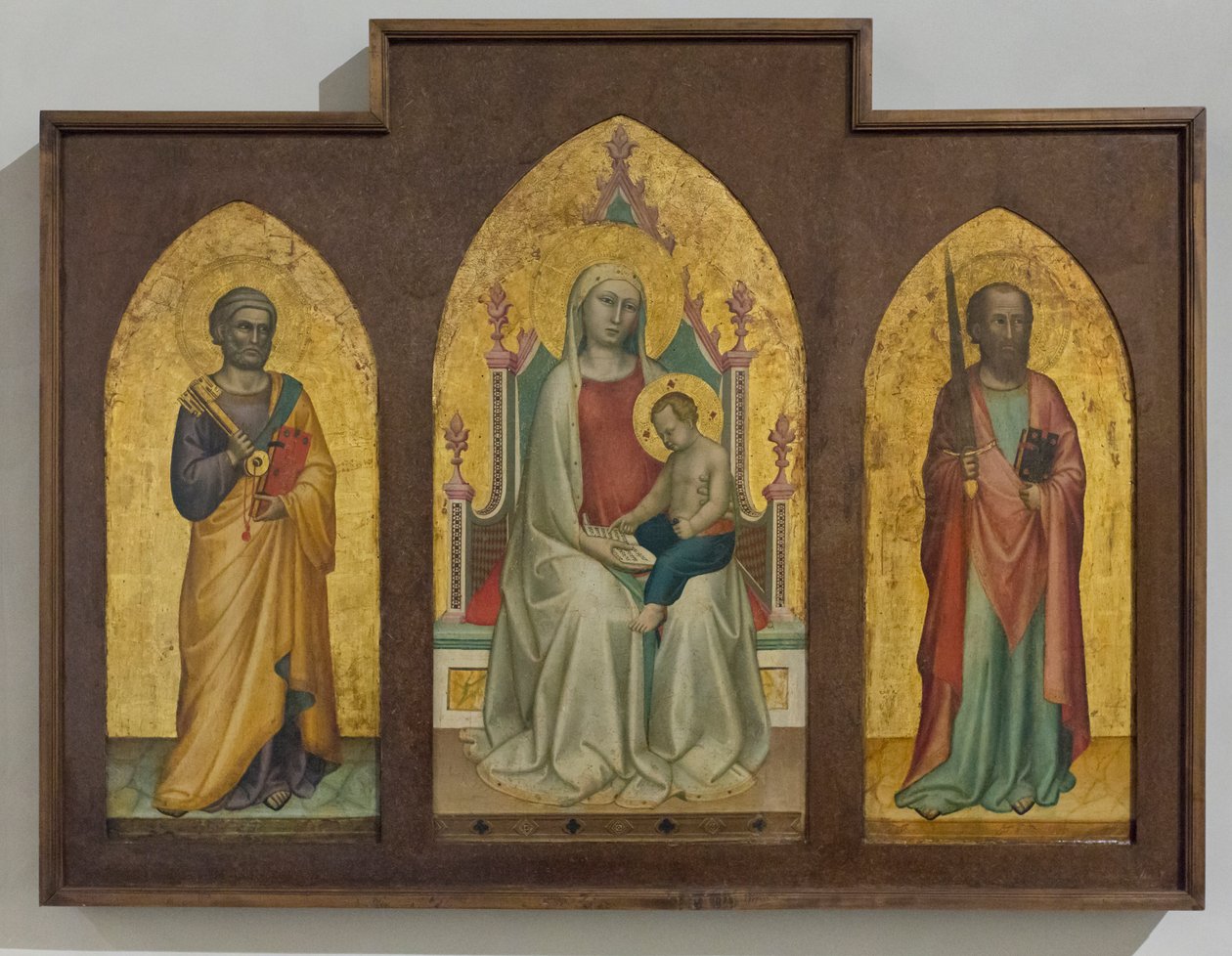 Madonna with Child Reading: St Peter and Paul by Bernardo Daddi