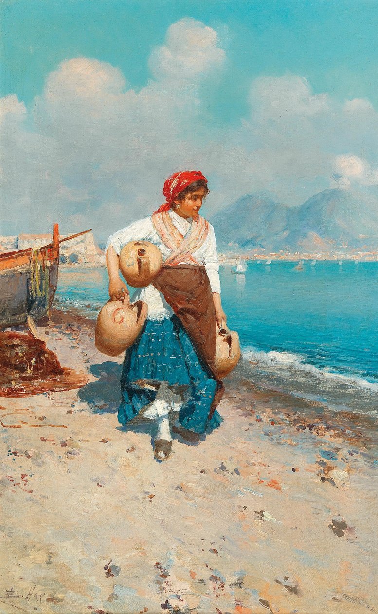 On the Beach at Naples by Bernardo Hay