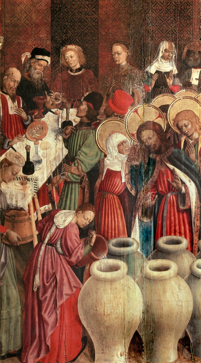 Altarpiece of the Transfiguration (detail of the wedding of Cana) by Bernardo Martorell