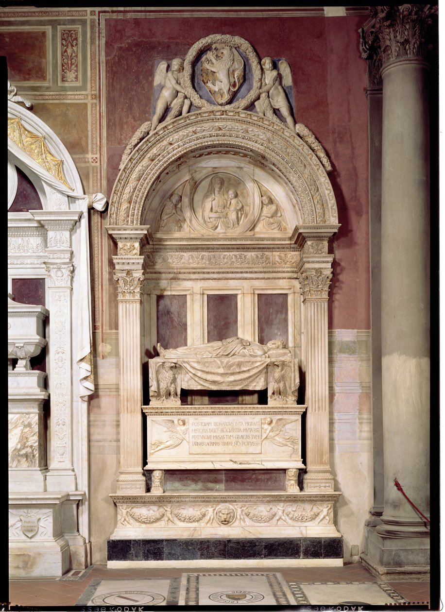 Tomb of Leonardo Bruni (1369-144) 1446-50 (marble) by Bernardo Rossellino