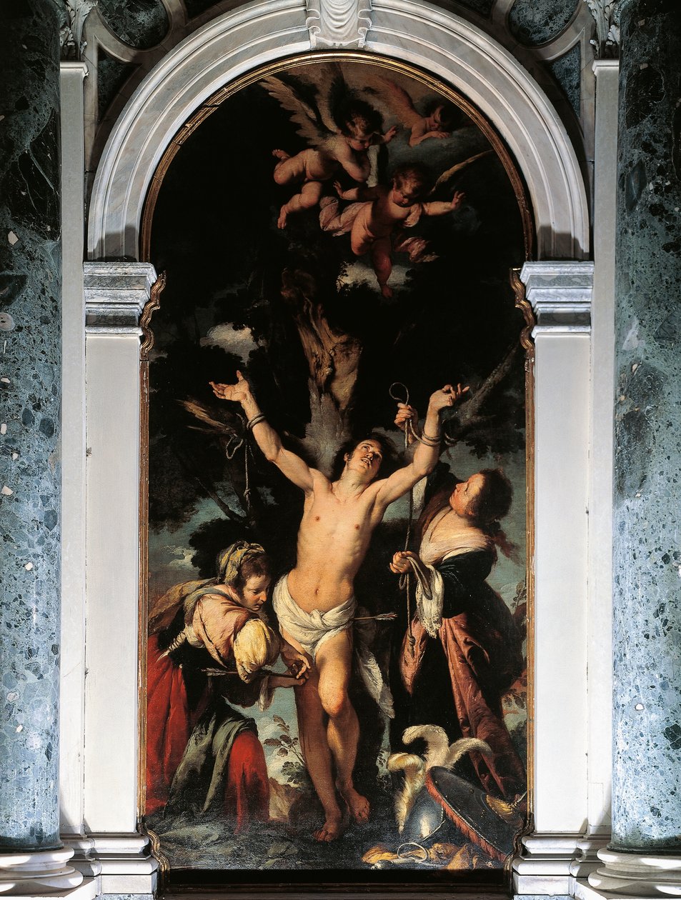 St Sebastian Cured by the Holy Women by Bernardo Strozzi