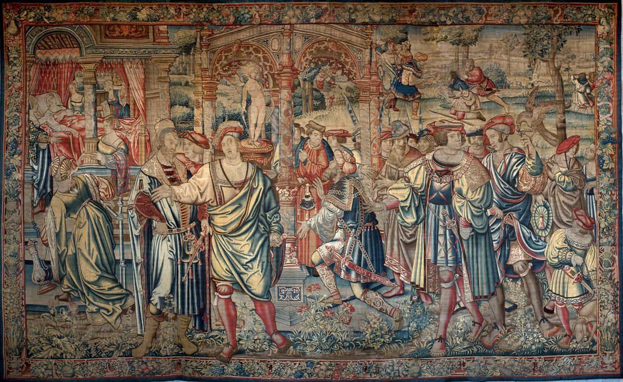 Cycle of Oedipus: Laios consults the oracle of Delphi by Bernart van (attr. to) Orley
