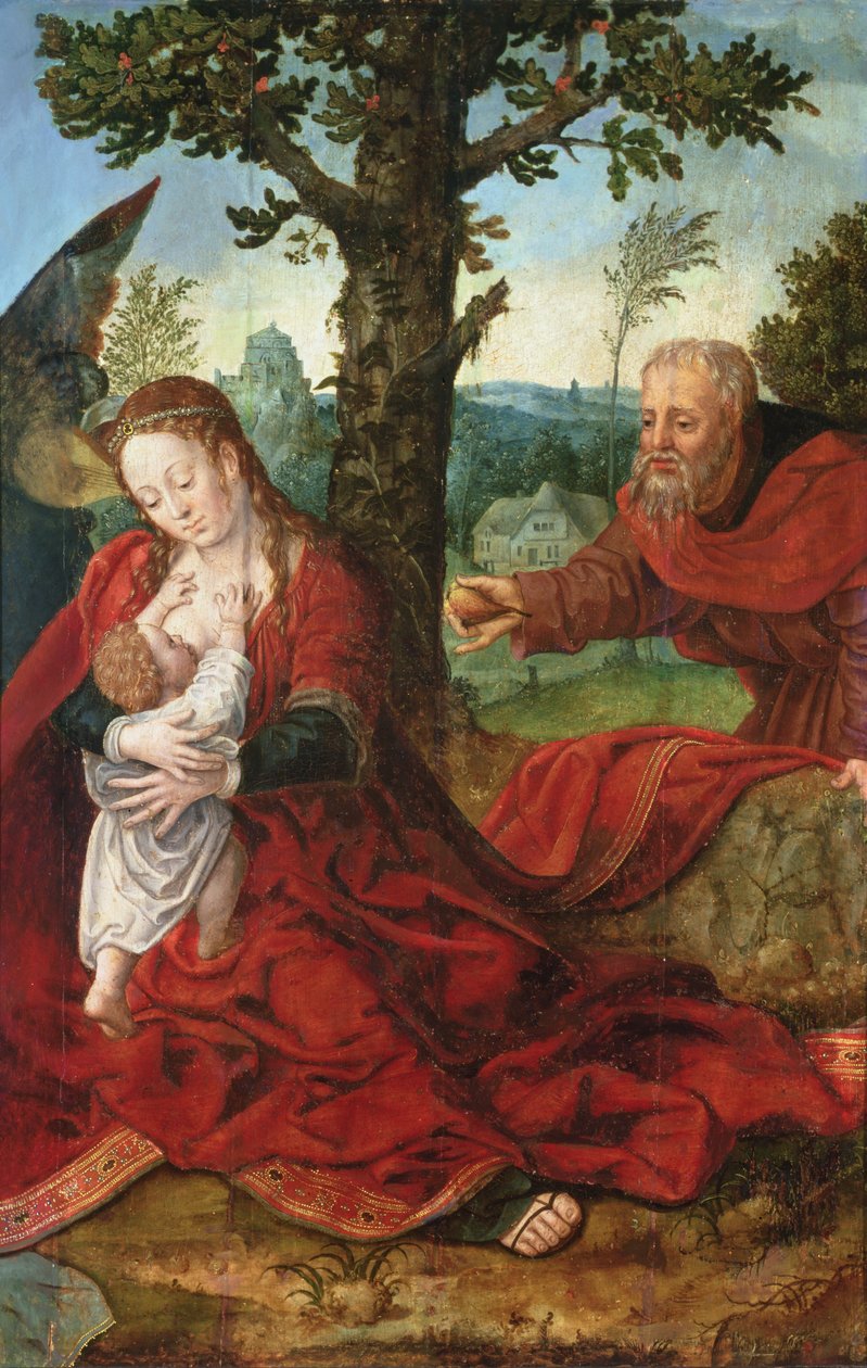The Rest on the Flight into Egypt by Bernart van follower of Orley