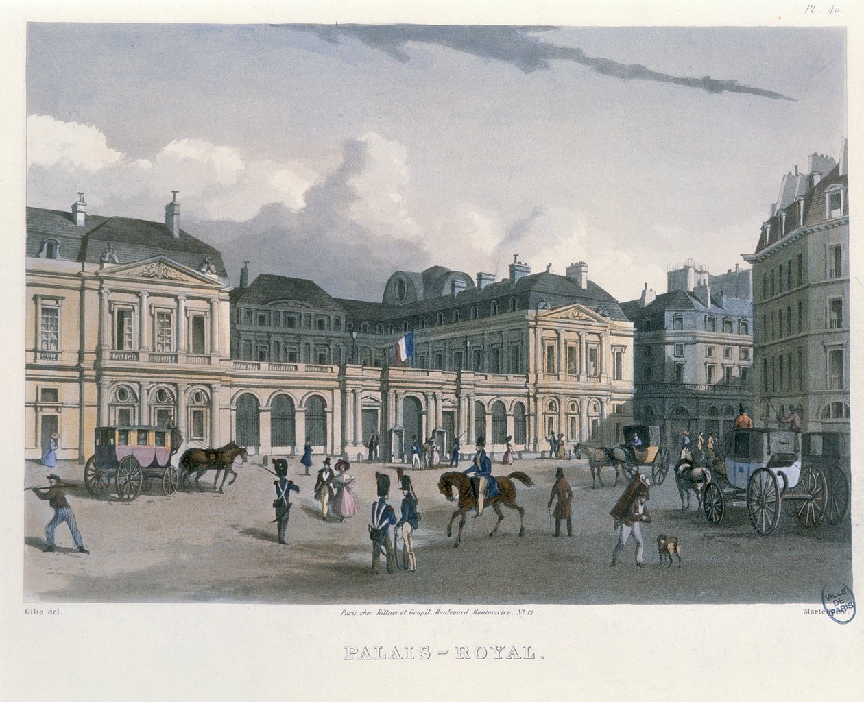 The Palais-Royal, Paris, 1832 by Bernhard Schmidt