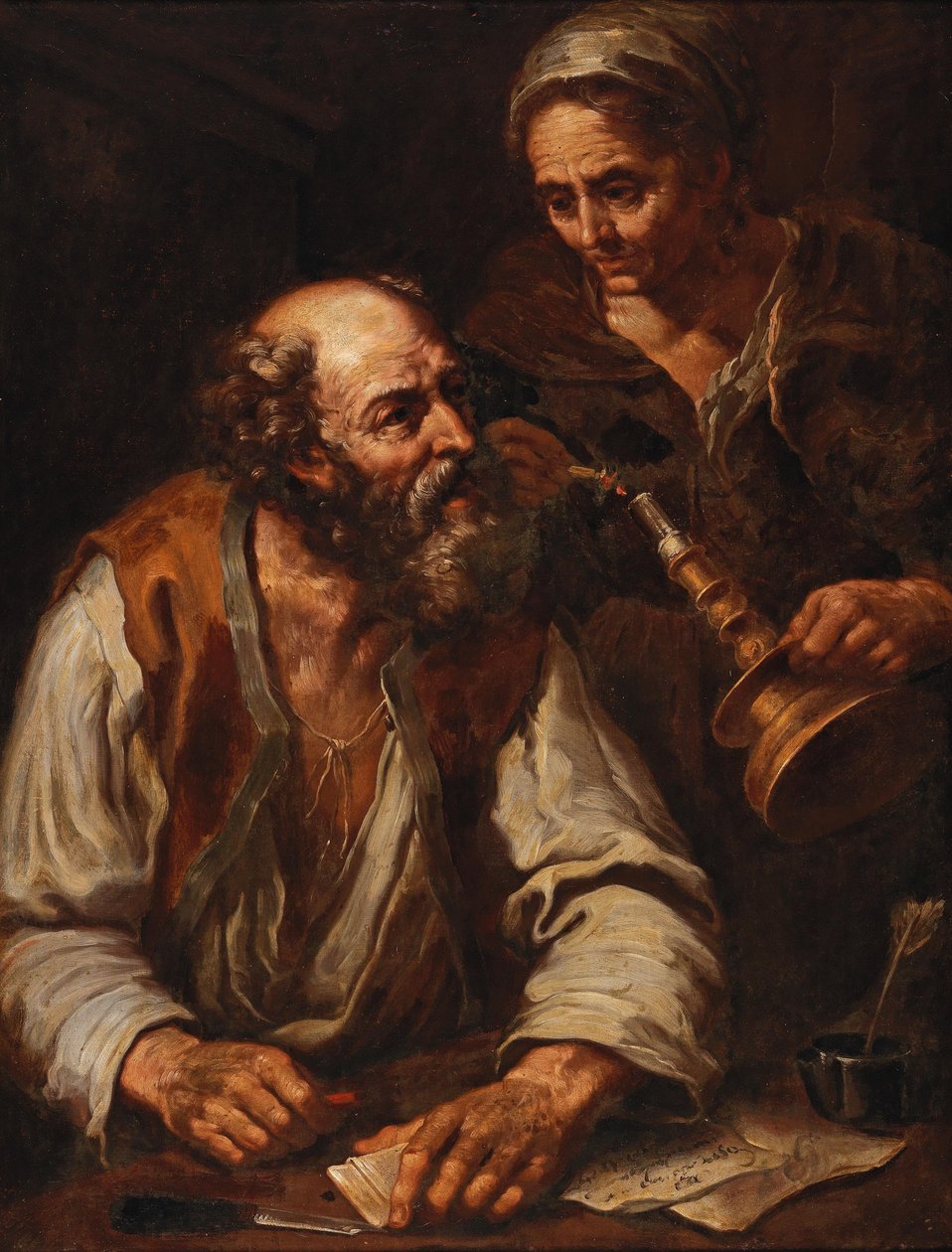 Sealing a Letter (Allegory of Fire) by Bernhard Keil