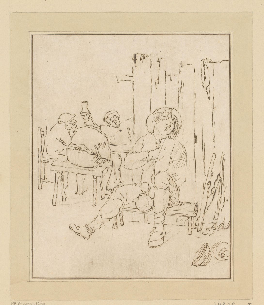 Drunken Farmer in Tavern by Bernhard Schreuder