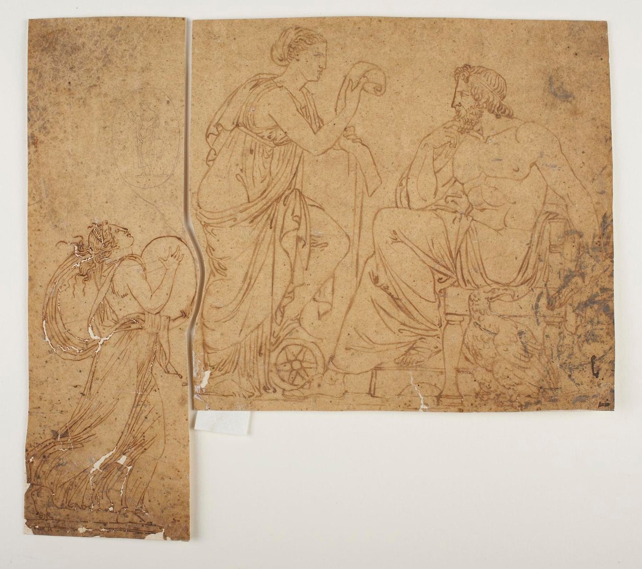 Maenad Plays the Cymbal. Nemesis Reads Aloud the Deeds of the Human Beings to Jupiter by Bertel Thorvaldsen