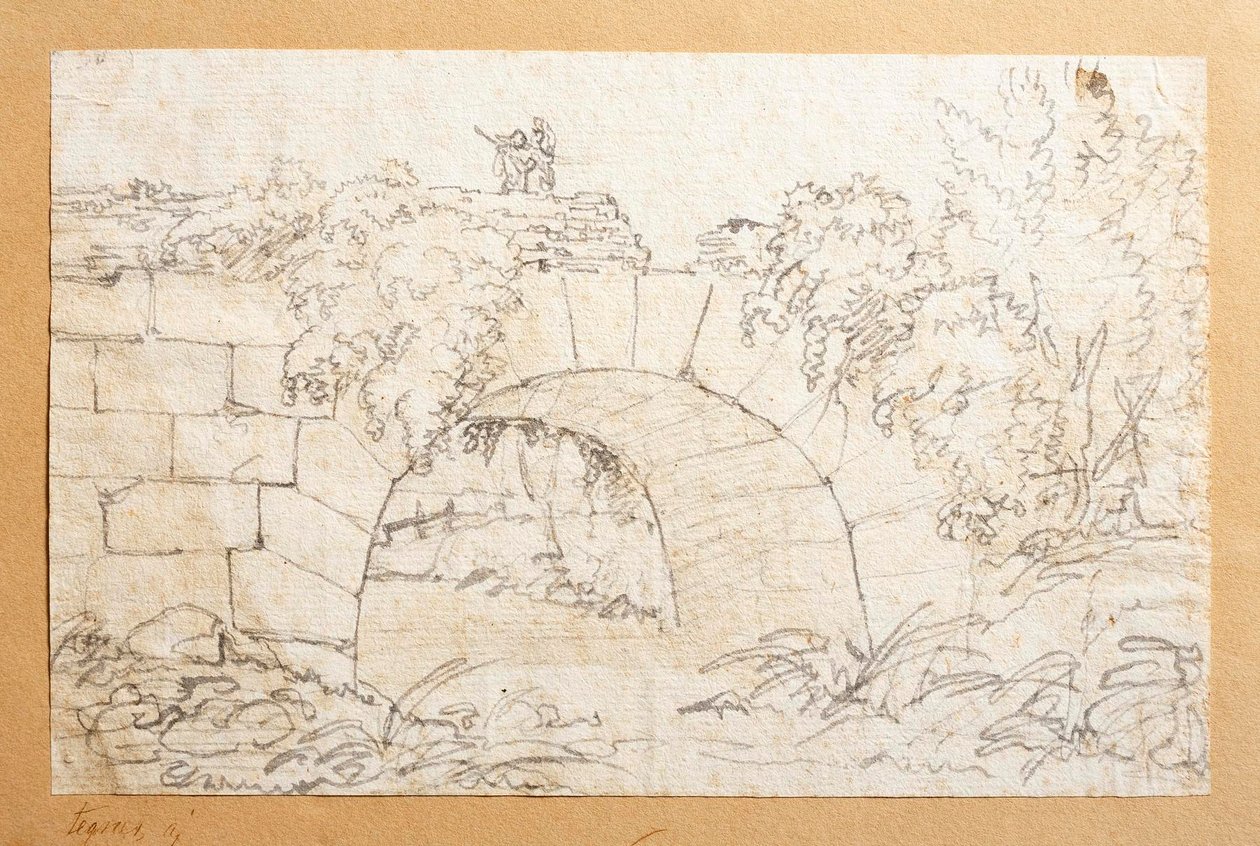 The Ponte de Nono Bridge over the Marrano River, Outside Rome (?) by Bertel Thorvaldsen