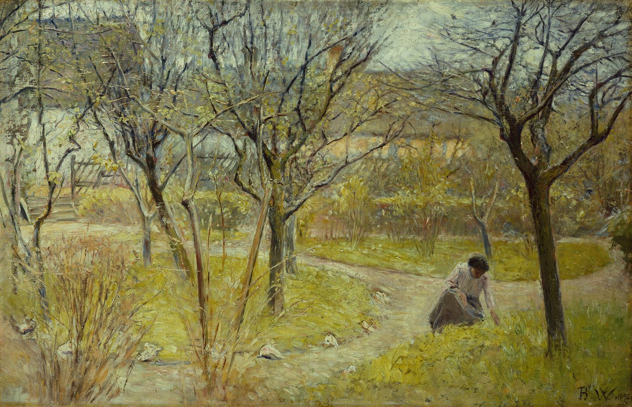 Spring Day in the Garden by Bertha Wegmann