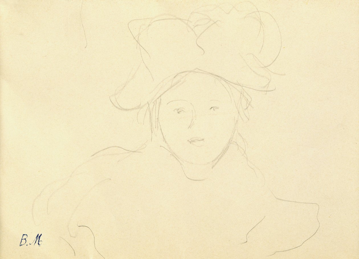 Girl with a hat by Berthe Morisot