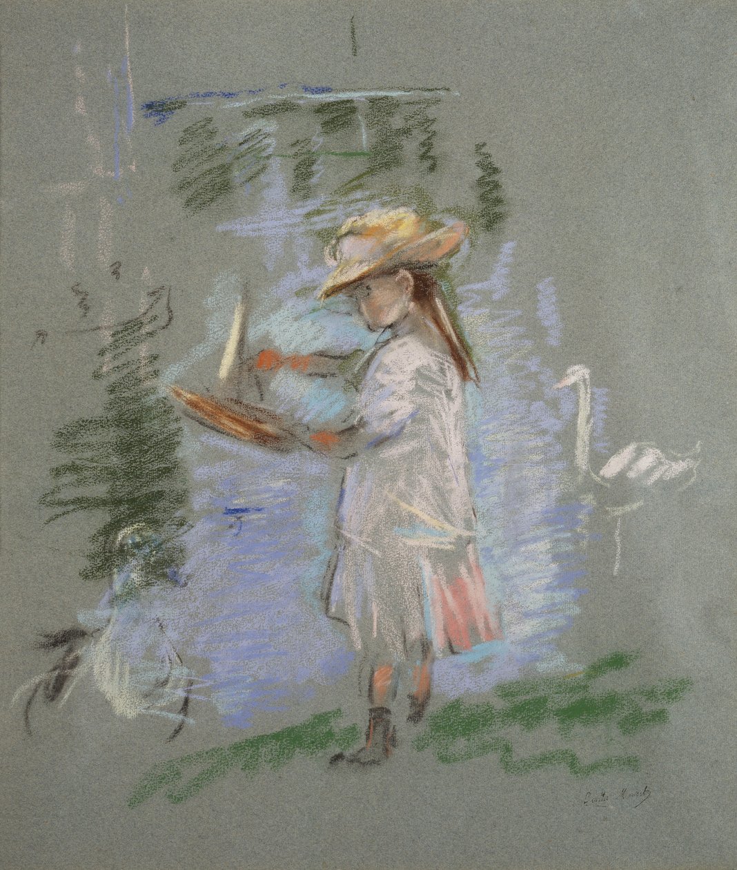 Julie in Pink by the Lakeside by Berthe Morisot