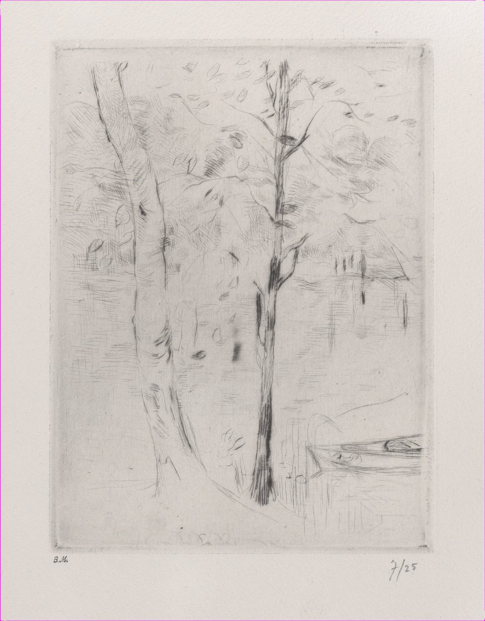 Landscape Tree-Trunks near a River by Berthe Morisot