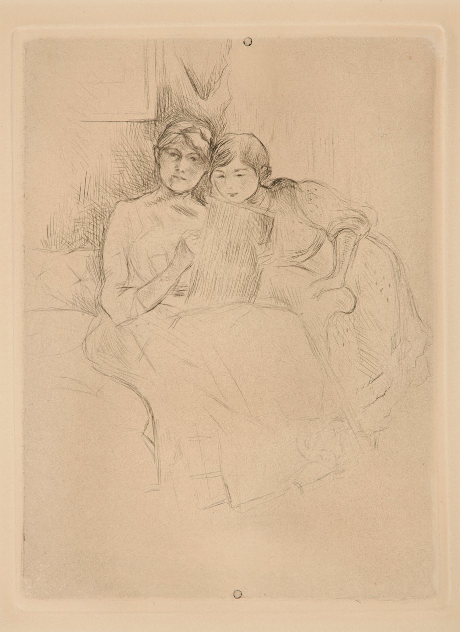 The Drawing Lesson: Berthe Morisot and Her Daughter by Berthe Morisot