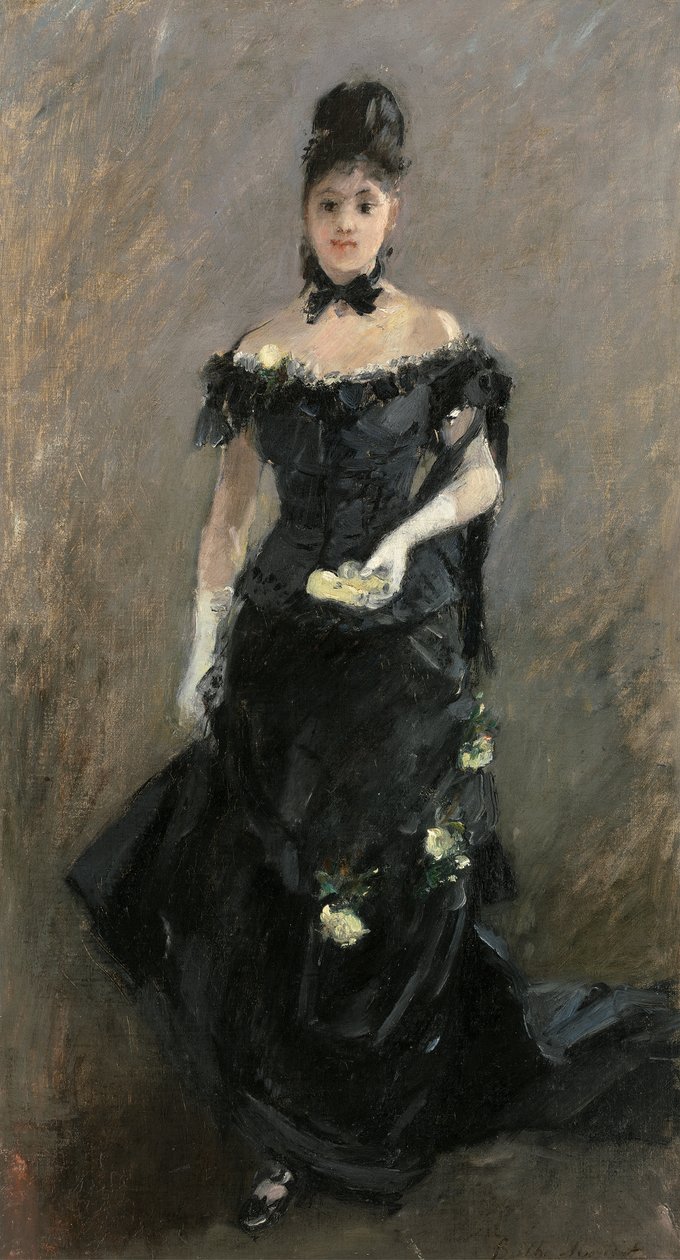 Woman in Black or Before the Theatre by Berthe Morisot