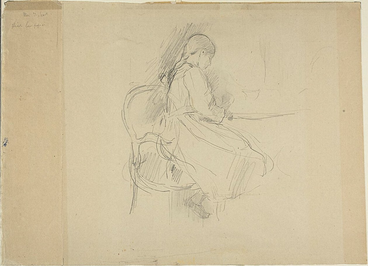 Young Girl Seated at a Table by Berthe Morisot