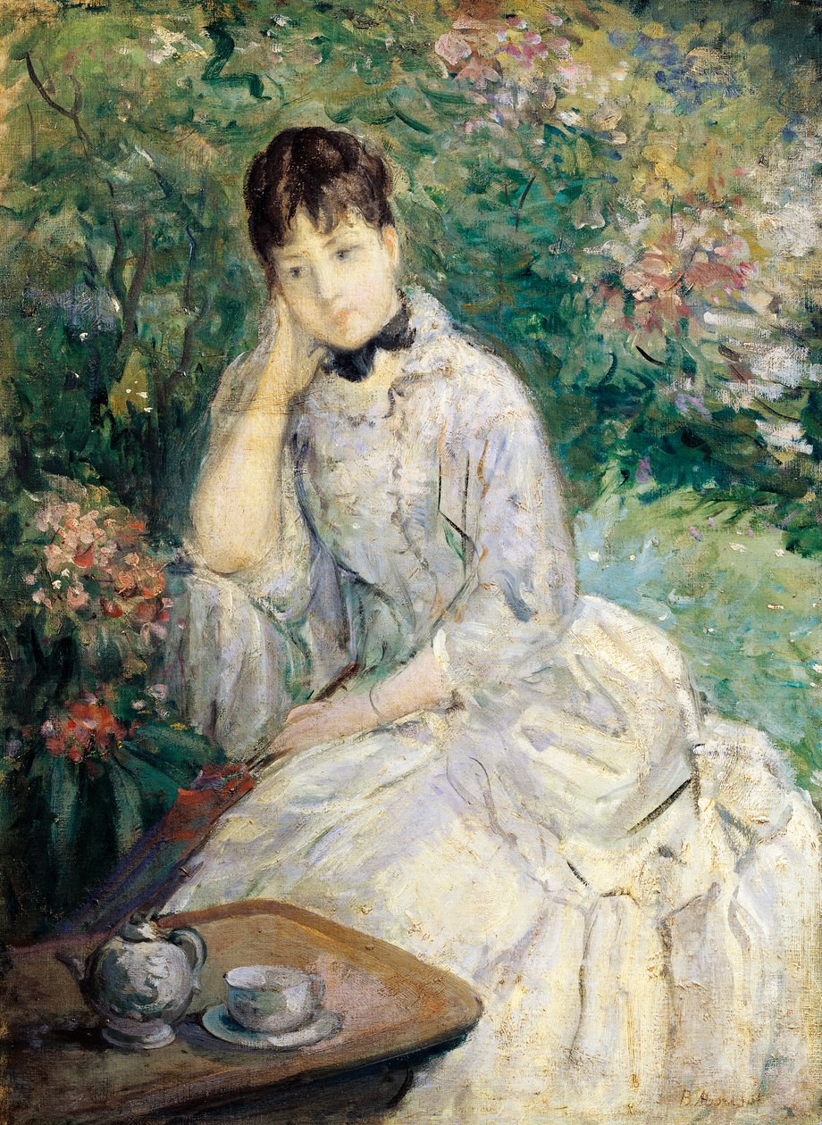 Young Woman Seated on a Sofa by Berthe Morisot