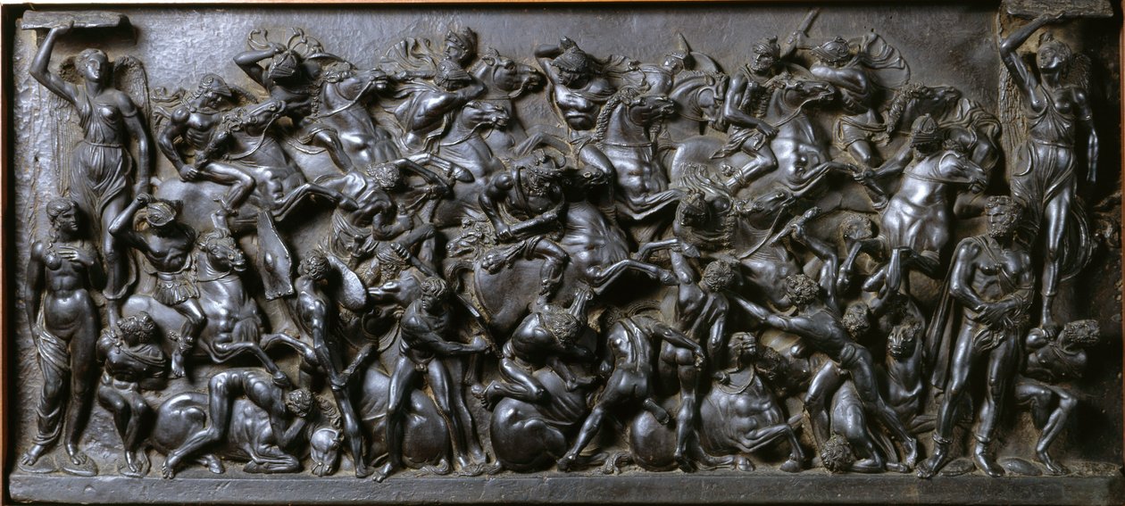 Battle Between Romans and Barbarians (Battle of the Horsemen) by Bertoldo di Giovanni