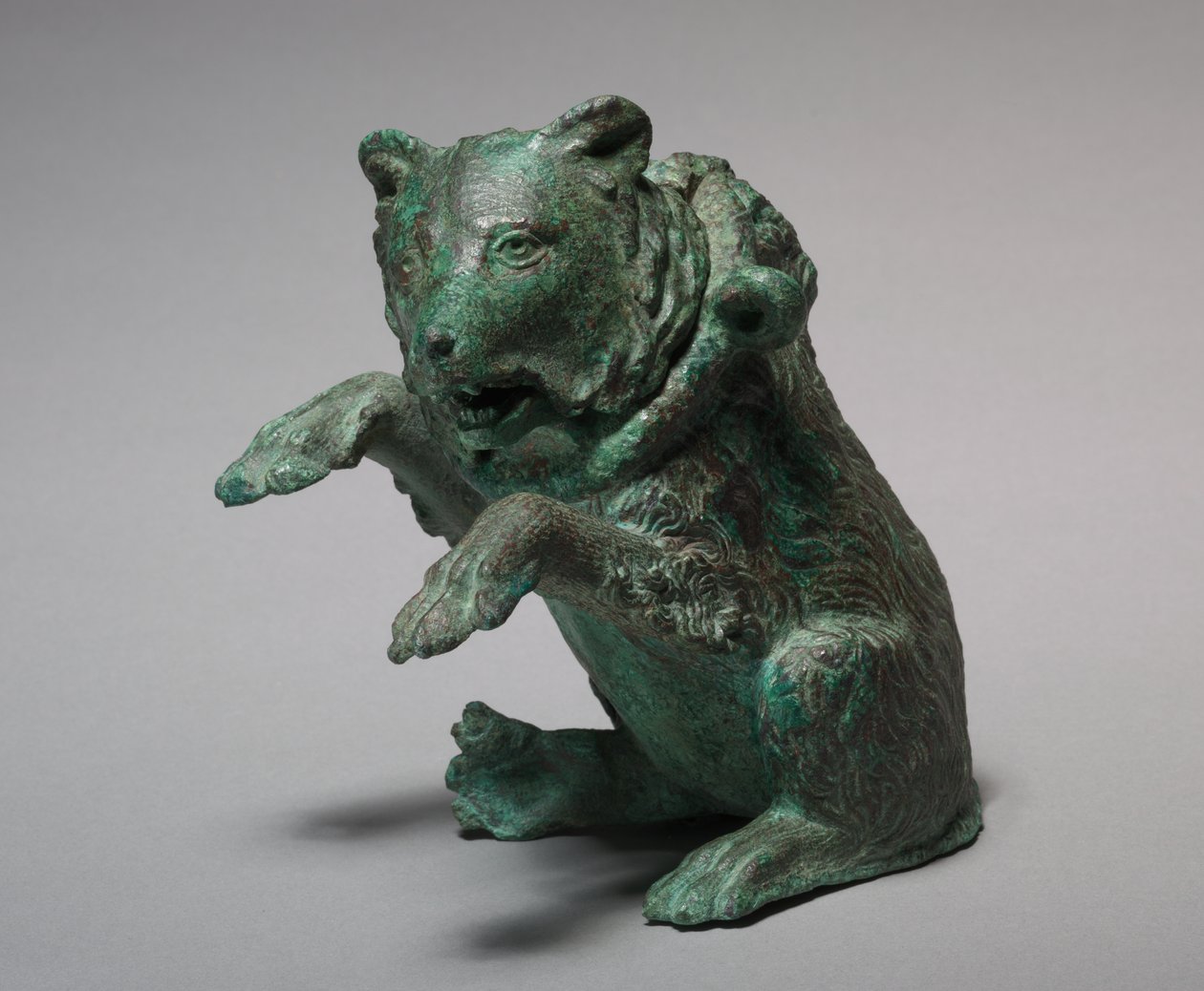 Oil Ampulla in the Form of a Dancing Bear, 3rd Century (Bronze) by Nicolas d