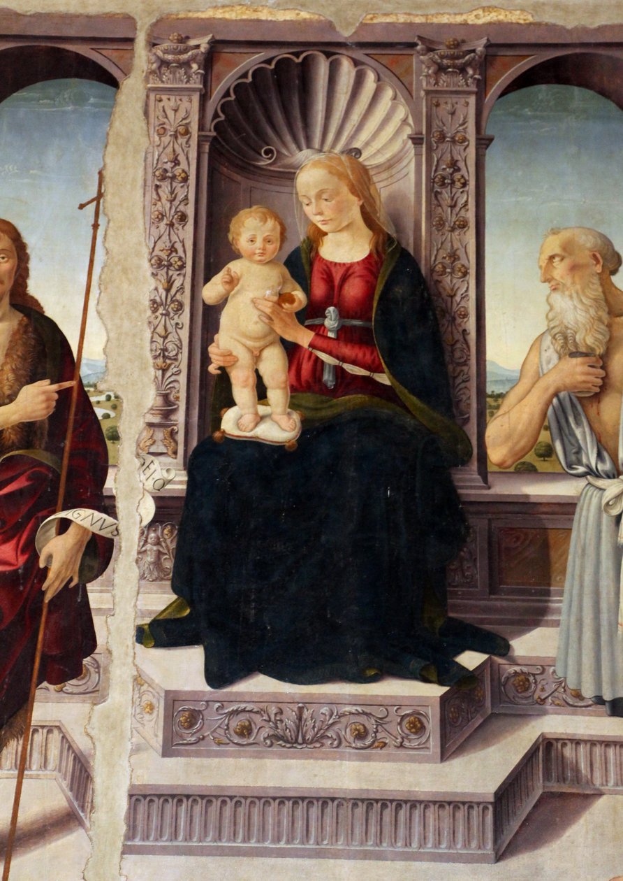 Madonna and Child Enthroned with Saints John the Baptist and Jerome by Biagio d
