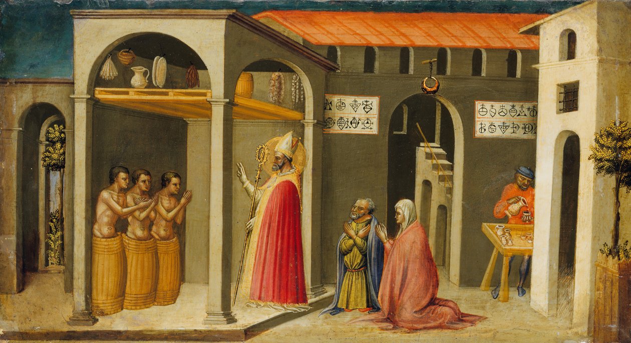 Saint Nicholas Resuscitating Three Youths by Bicci di Lorenzo