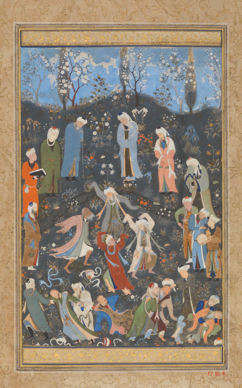 Dancing Dervishes, Folio from a Divan of Hafiz, ca. 1480 by Bihzad