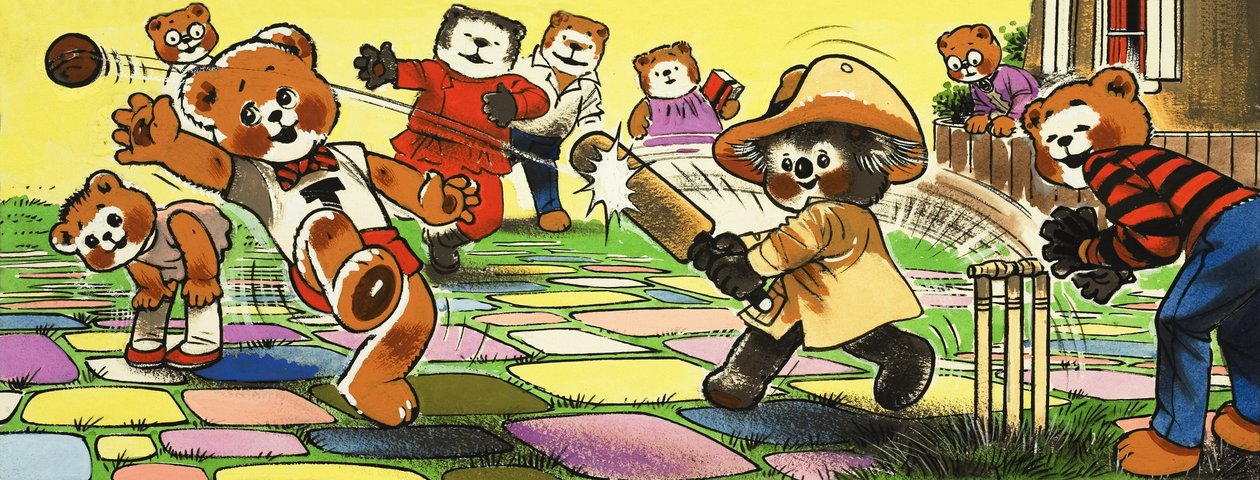 Teddy Bears Playing Cricket by Bill Philips