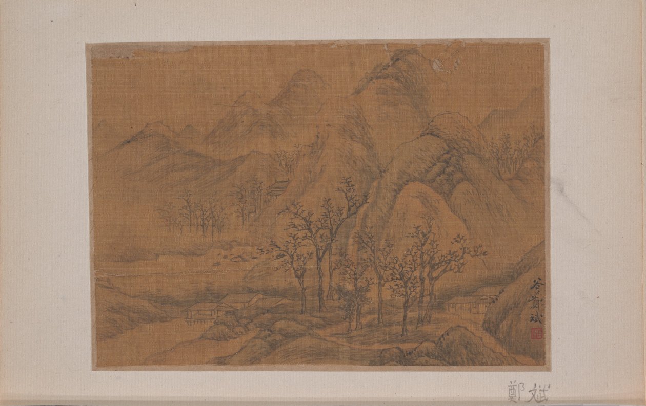 Landscape (miniature from album of eleven paintings) by Bin Zheng