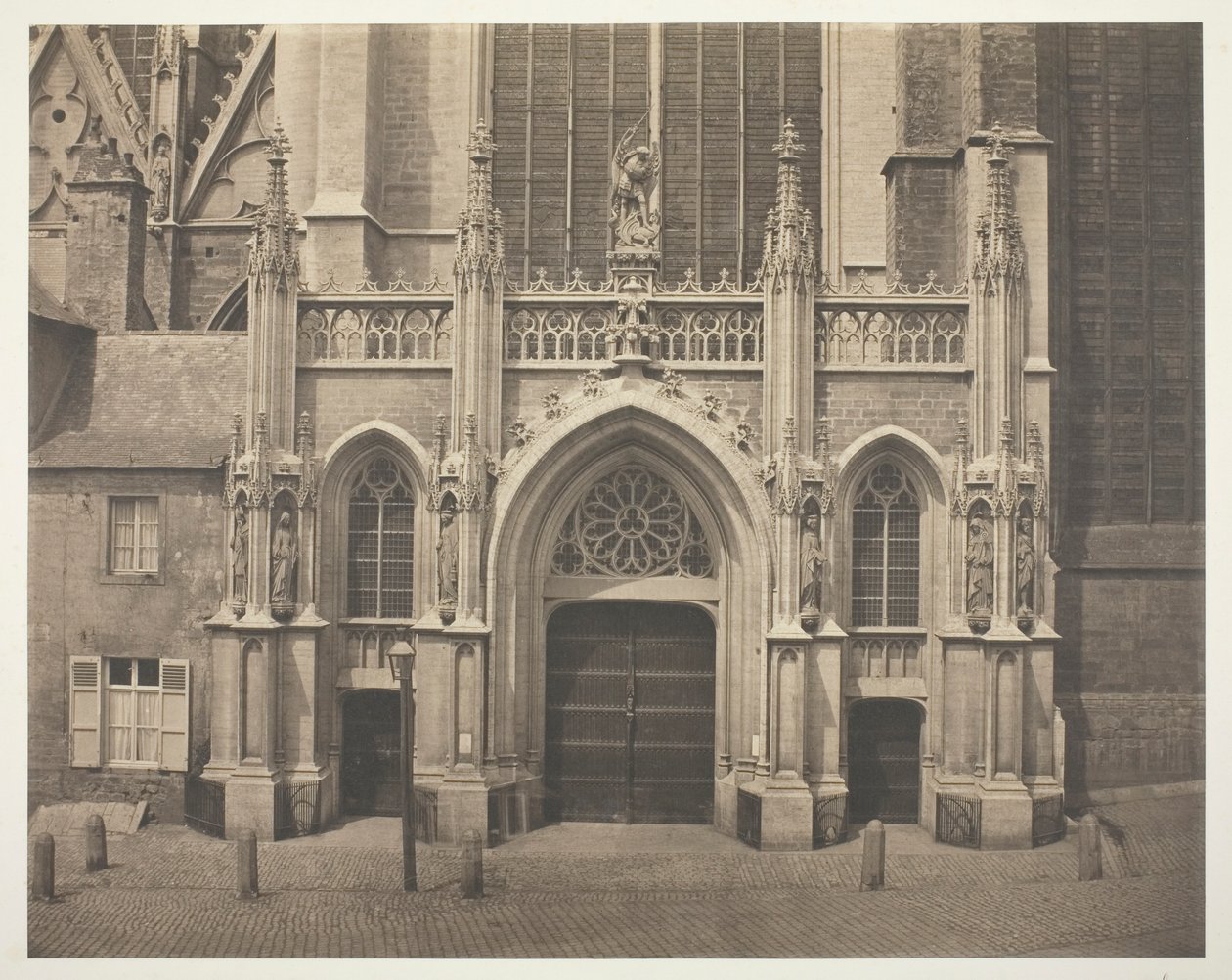 Untitled [South Façade of the Transept of St Michael’s and St Gudula Cathedral in Brussels, Belgium] by Bisson Frères