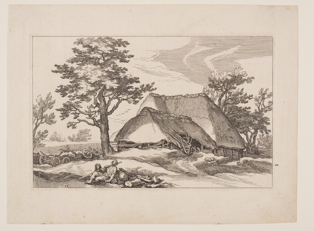 Plate 12, from Landscapes with Farmhouses by Boetius Adams Bolswert