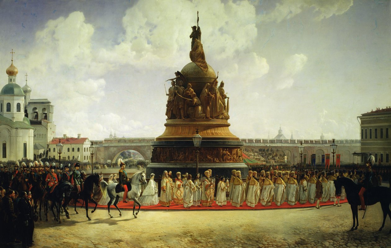 The Consecrating of the Monument to the Millennium of Russia in Novgorod by Bogdan Willewalde