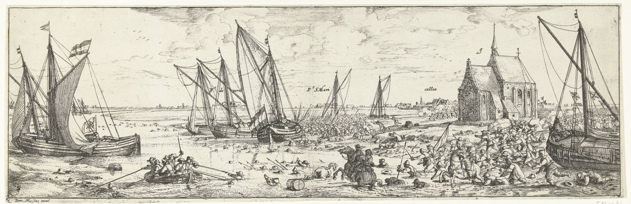 Failed Attack on Fort Kallo, 1638 by Bonaventura Peeters (I)