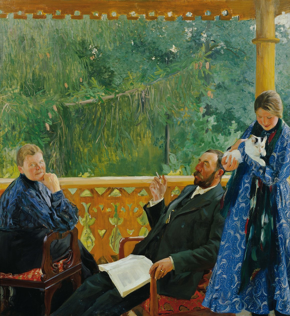 Family portrait of the Polenow family by Boris Mikhailovich Kustodiev