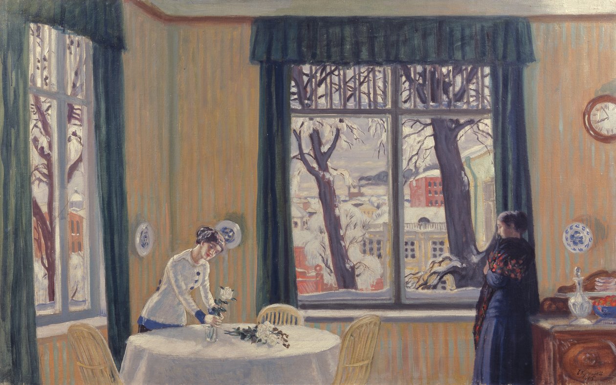 In the Room. Winter, 1915 by Boris Mikhailovich Kustodiev