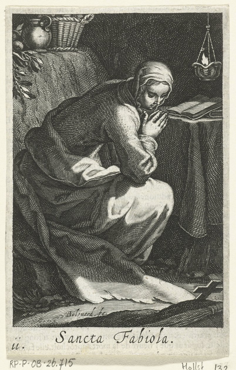 Saint Fabiola of Rome as a Hermit (series: Hermitesses, Sacra Eremus Ascetriarum) by Boëtius Adamsz. Bolswert