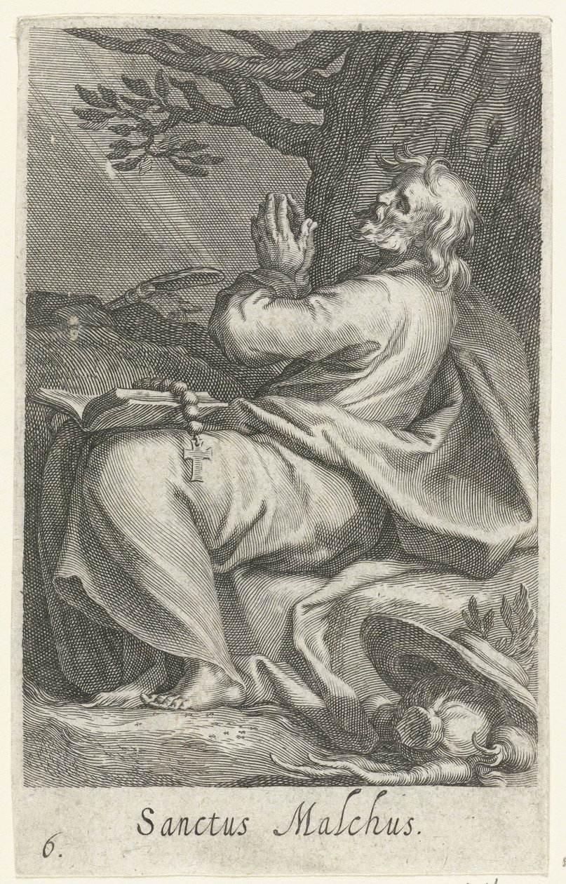 Saint Malchus of Chalcis as a Hermit (Sacra Eremus Ascetarvm) by Boëtius Adamsz. Bolswert