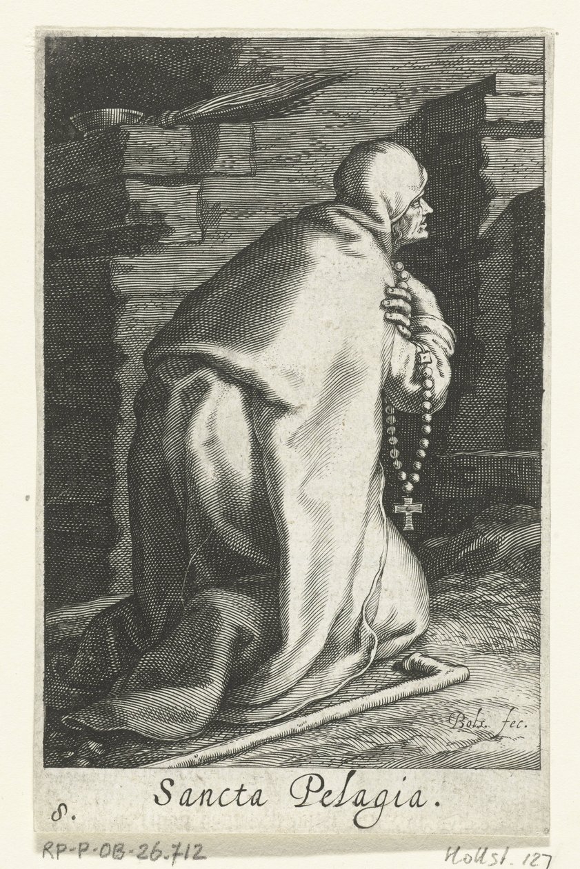 Saint Pelagia of Antioch as a Hermit (Hermits) by Boëtius Adamsz. Bolswert