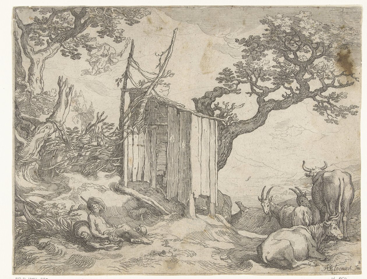 Landscape with Argus by Io as a Cow and Mercury in the Air by Boëtius Adamsz. Bolswert