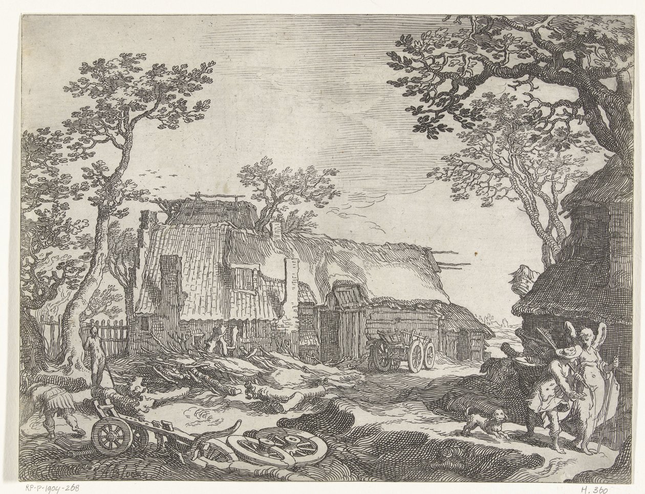 Landscape with Farmhouse and Tobias and the Angel (series title: Views of the Countryside) by Boëtius Adamsz. Bolswert