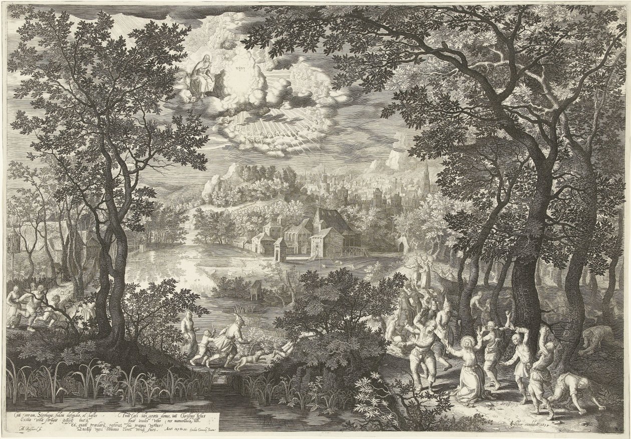 Landscape with the Martyrdom of Saint Stephen by Boëtius Adamsz. Bolswert