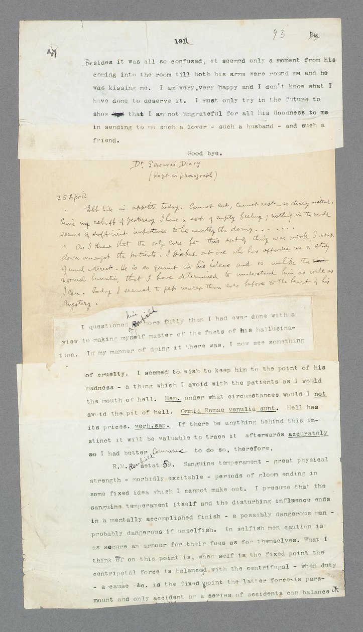 Page 93, Chapter 5, Portion of Dr. Seward