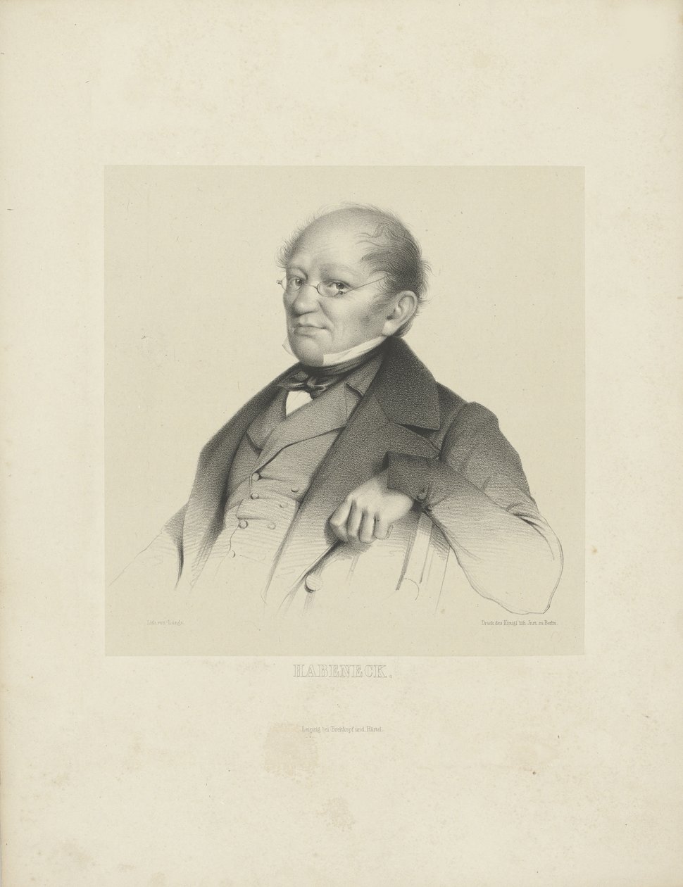 Portrait of the composer François Antoine Habeneck 1781-1849, c. 1840 by Breitkopf and Härtel