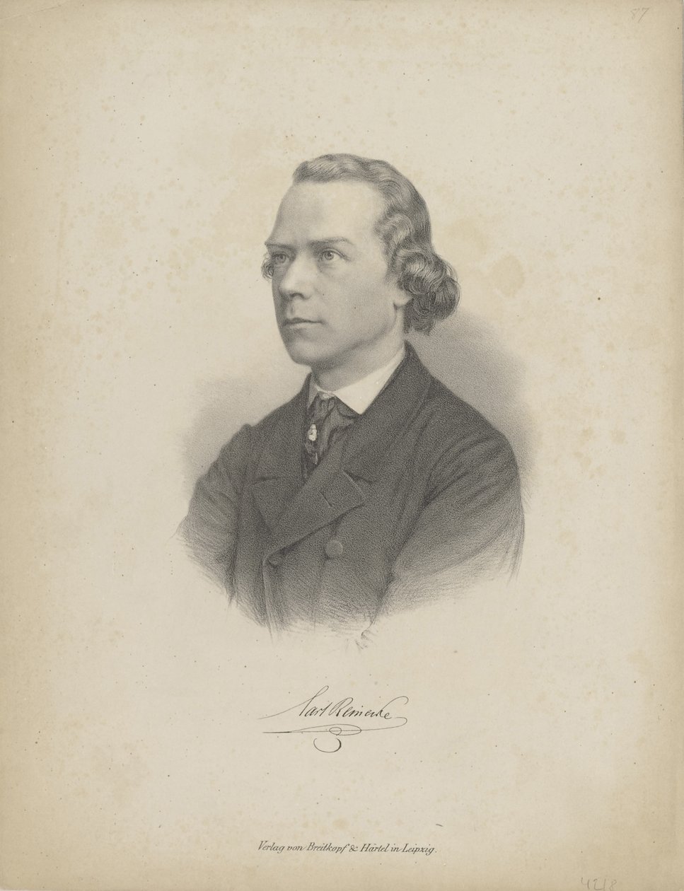 Portrait of the Pianist and Composer Carl Heinrich Carsten Reinecke by Breitkopf and Härtel