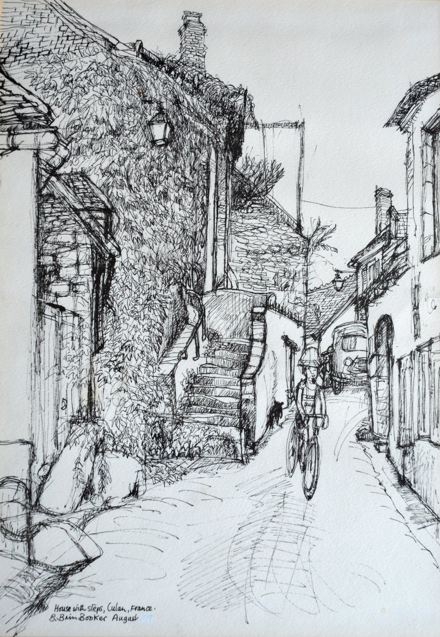 House with steps, Culen, France by Brenda Brin Booker