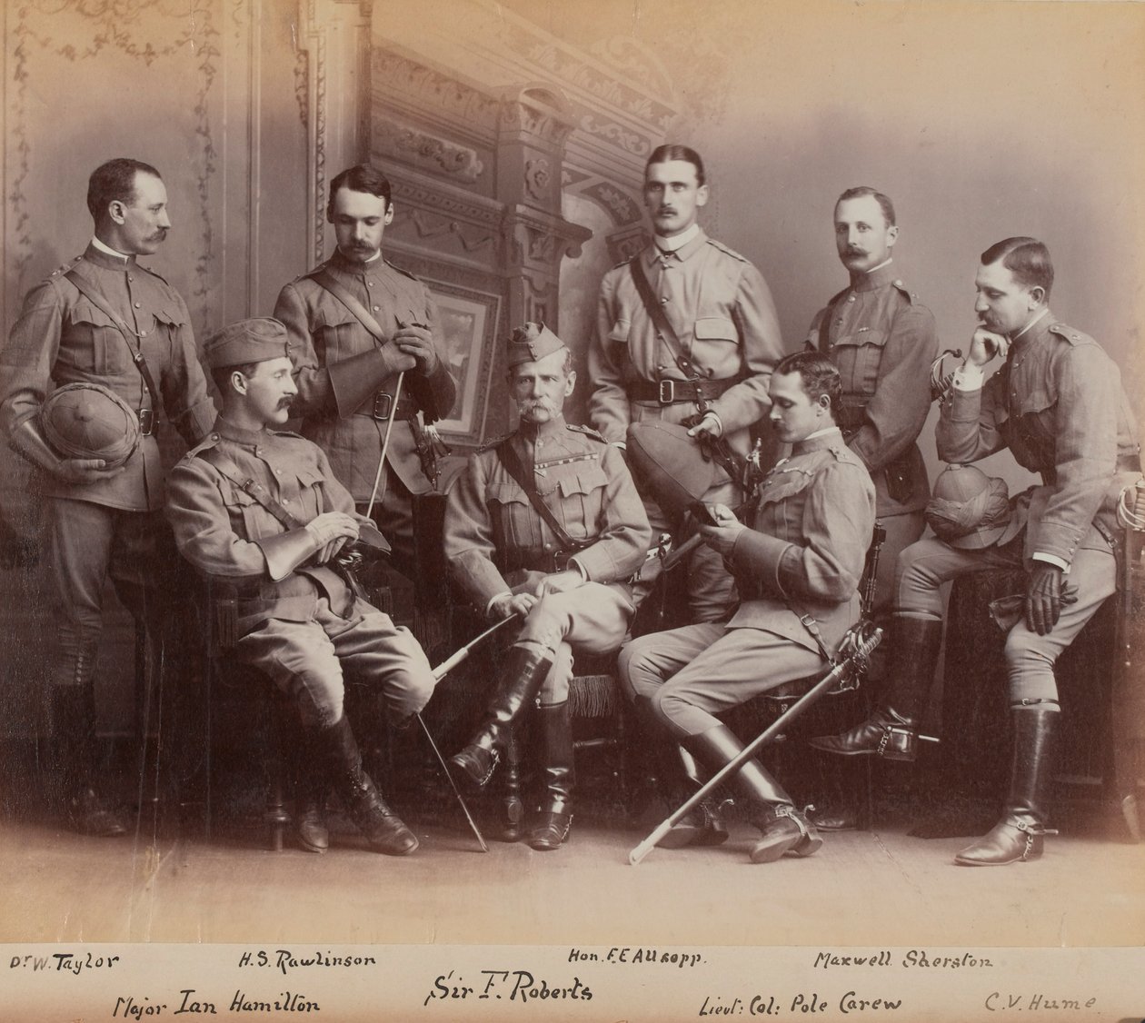 Sir Frederick Sleigh Roberts with his officers by British Photographer
