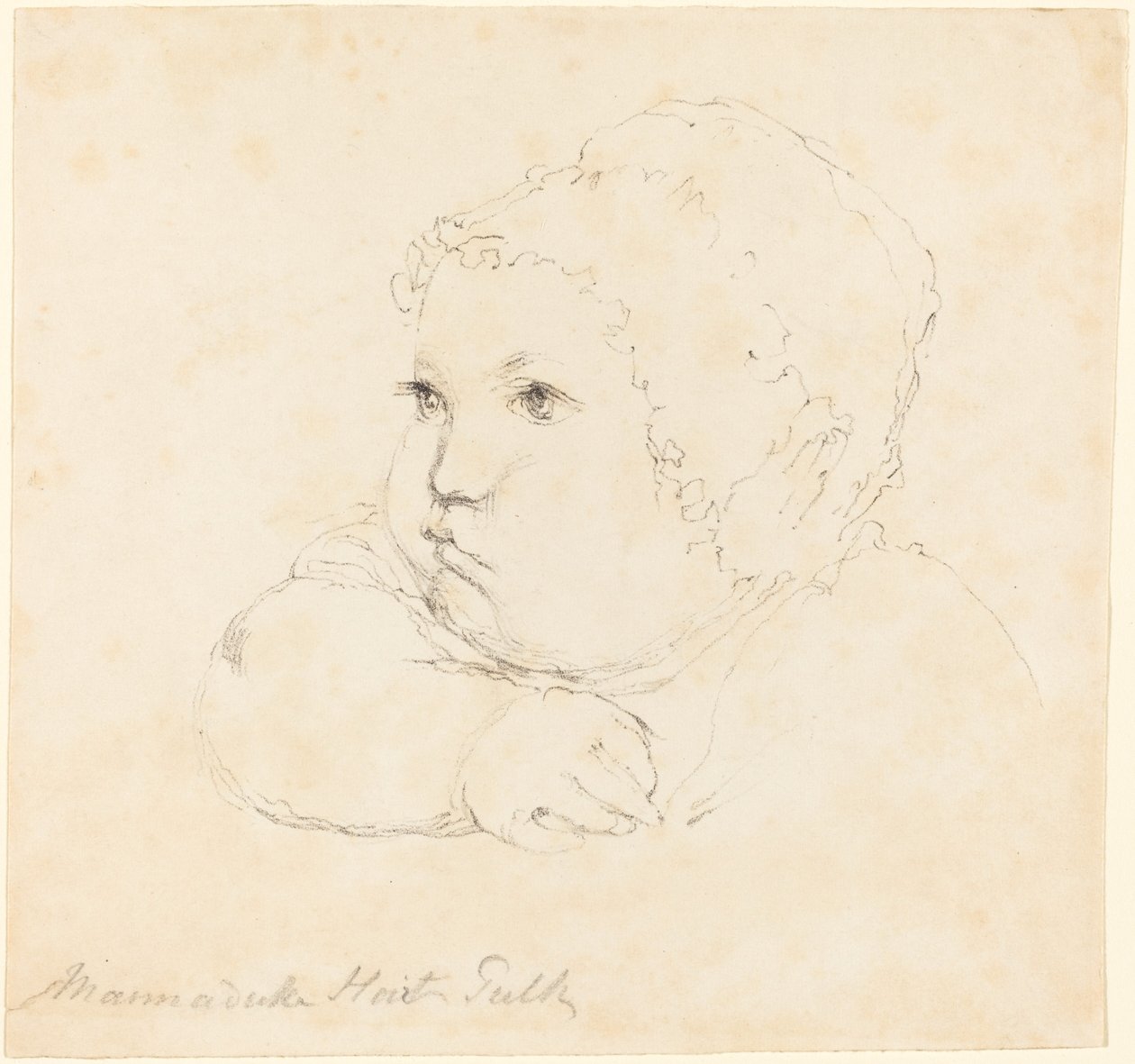 Head of a Child in a Cap by British 18th Century after John Flaxman