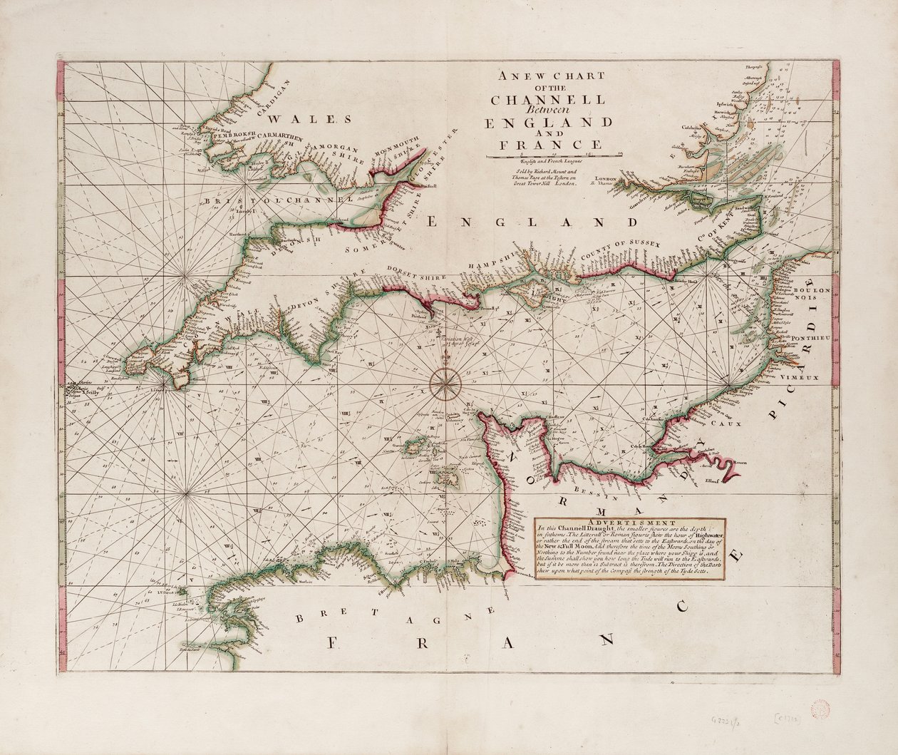A Chart of the Channel Between England and France by British School