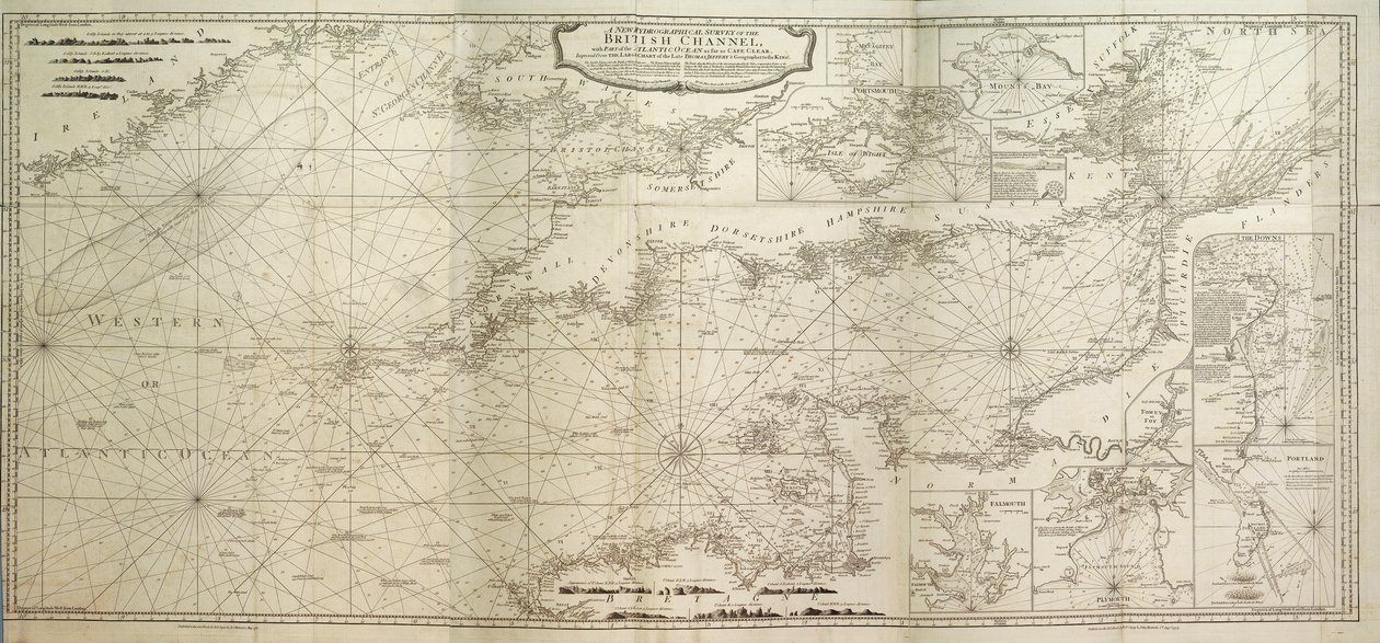 A new hydrographical survey of the British Channel, with part of the Atlantic Ocean as far as Cape Clear, improved from the large chart of the late Thomas Jeffery