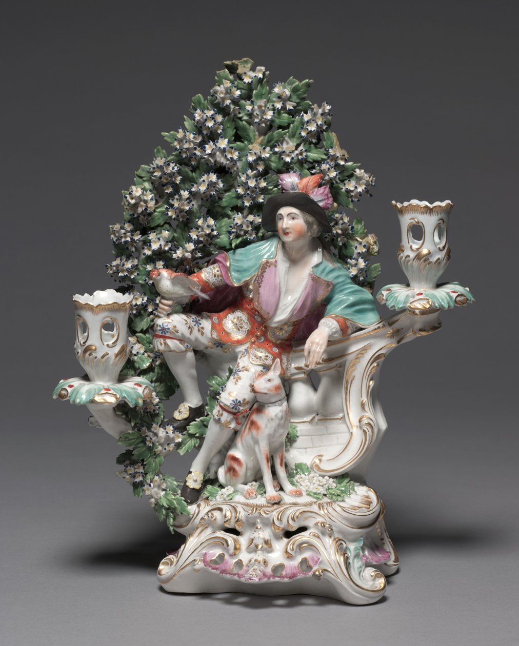 Candelabrum with Shepherd and Dog, Manufacturer Derby Porcelain Factory (Chelsea-Derby Period), c.1775 by British School