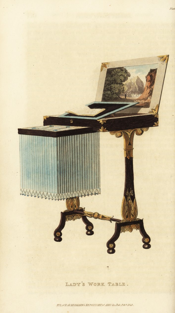 Elegant Lady’s Work Table, Regency Era by British School